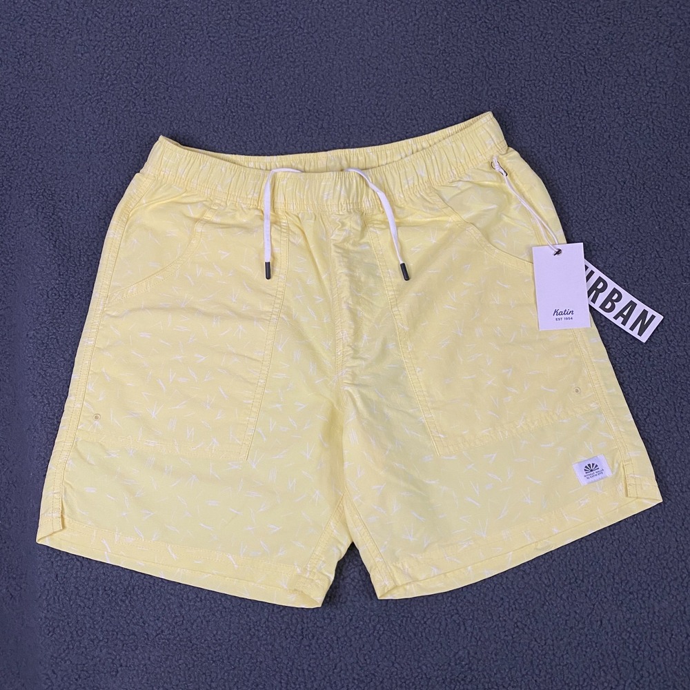 Katin OTG x Without Walls Trail Short Mens Small Athletic Stretch Unlined Yellow